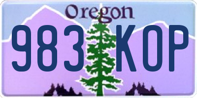 OR license plate 983KOP