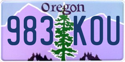 OR license plate 983KOU