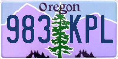 OR license plate 983KPL