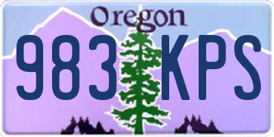 OR license plate 983KPS