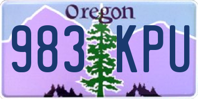 OR license plate 983KPU