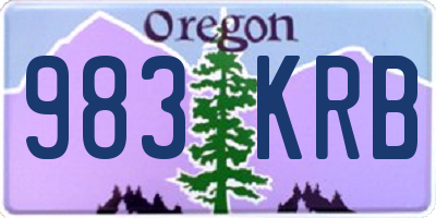 OR license plate 983KRB