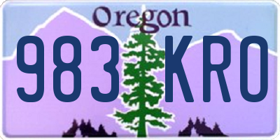OR license plate 983KRO