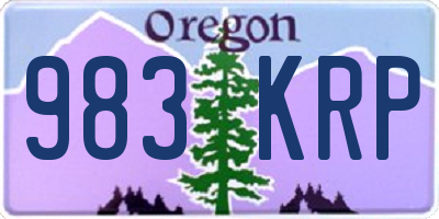 OR license plate 983KRP