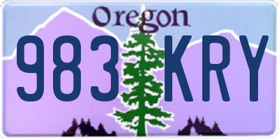 OR license plate 983KRY