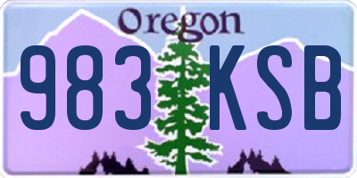 OR license plate 983KSB