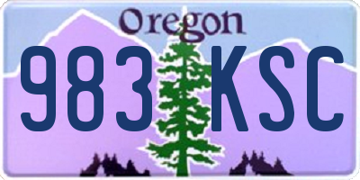 OR license plate 983KSC