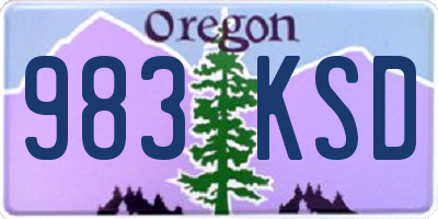 OR license plate 983KSD