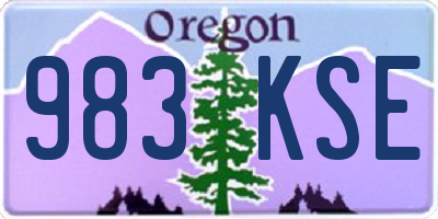 OR license plate 983KSE