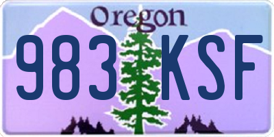 OR license plate 983KSF