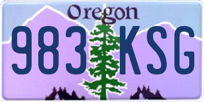 OR license plate 983KSG
