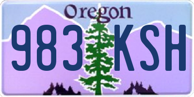 OR license plate 983KSH