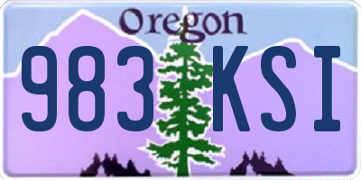OR license plate 983KSI