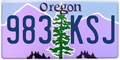 OR license plate 983KSJ