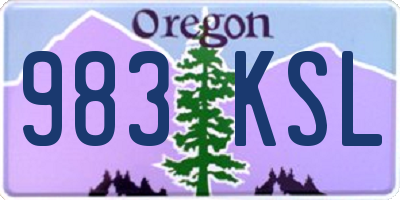 OR license plate 983KSL