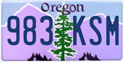 OR license plate 983KSM