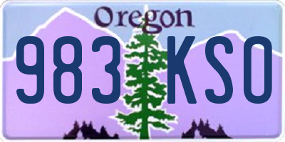 OR license plate 983KSO