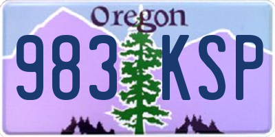 OR license plate 983KSP