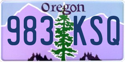 OR license plate 983KSQ