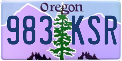 OR license plate 983KSR