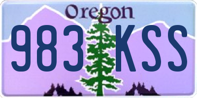 OR license plate 983KSS