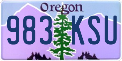OR license plate 983KSU