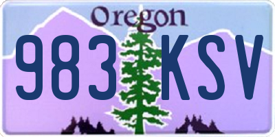 OR license plate 983KSV