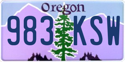 OR license plate 983KSW