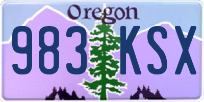 OR license plate 983KSX