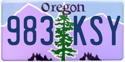 OR license plate 983KSY