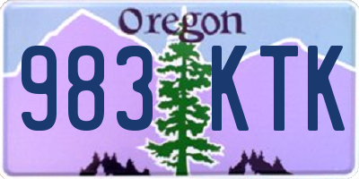 OR license plate 983KTK