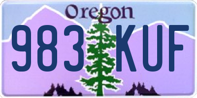 OR license plate 983KUF