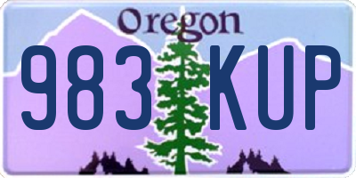 OR license plate 983KUP