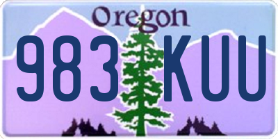 OR license plate 983KUU