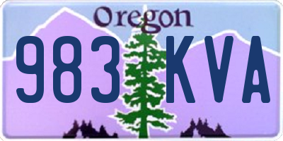 OR license plate 983KVA