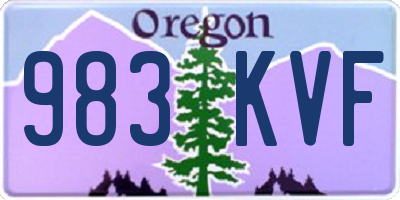 OR license plate 983KVF