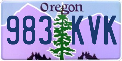 OR license plate 983KVK