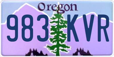 OR license plate 983KVR