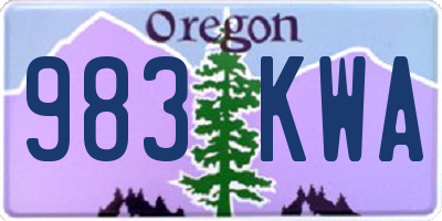OR license plate 983KWA