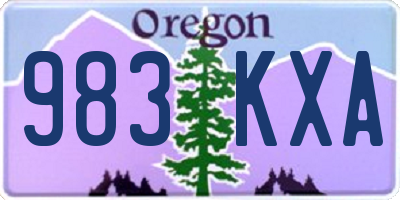 OR license plate 983KXA