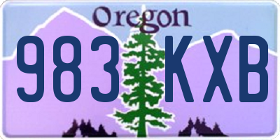 OR license plate 983KXB