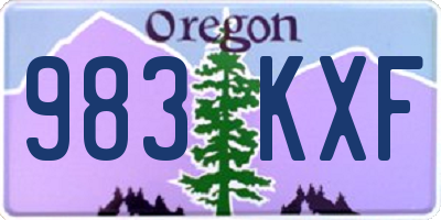 OR license plate 983KXF