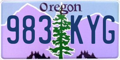 OR license plate 983KYG