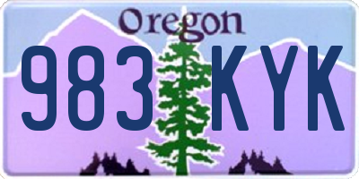 OR license plate 983KYK