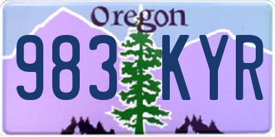 OR license plate 983KYR