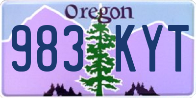 OR license plate 983KYT