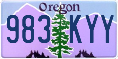 OR license plate 983KYY