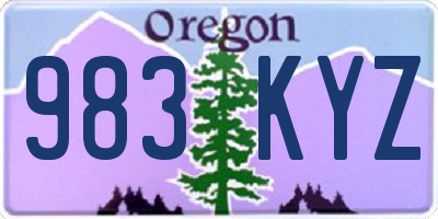 OR license plate 983KYZ