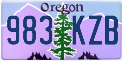 OR license plate 983KZB