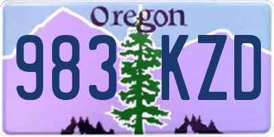 OR license plate 983KZD